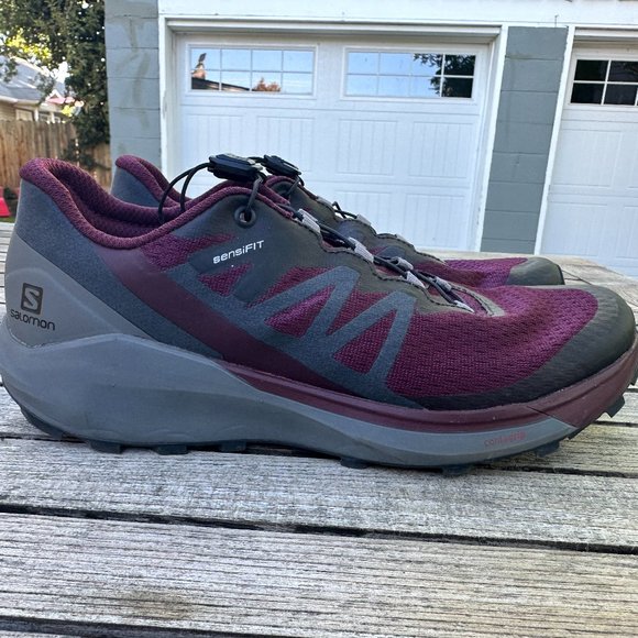 SALOMON SENSE RIDE 4 - SIZE 7 W's - COLOR Wine Tasting / Quiet Shade / Ebony - Picture 1 of 9